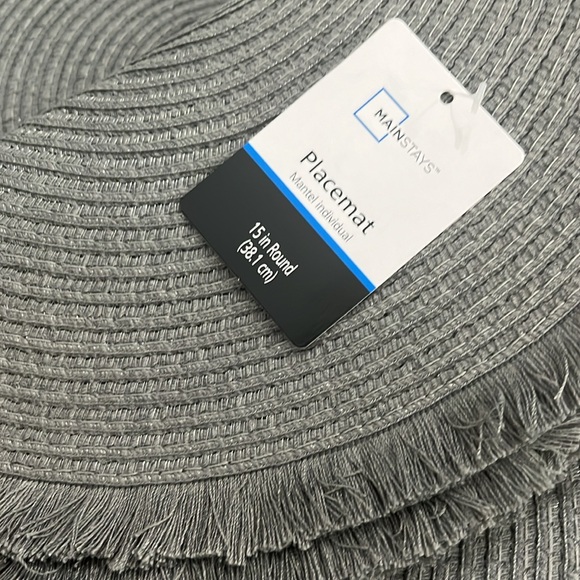 8- Charcoal gray fringe 15” placemats new with tags - Picture 4 of 4